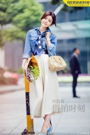 陈妍希优雅知性迷人时尚街拍美女图片_6