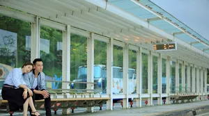 王阳明张俪七夕写真 台湾车站上演离别_3
