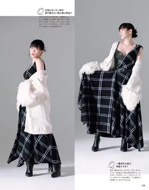 金泰妍格纹吊带裙性感靓丽写真图片_3