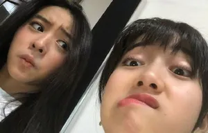 木村光希俩姐妹嘟嘴做鬼脸可爱俏皮自拍图片_2