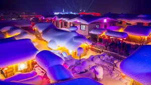 雪乡夜景图片大全_4