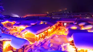 雪乡夜景图片大全_7