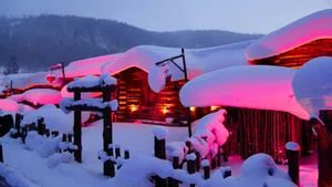 雪乡夜景图片大全_13