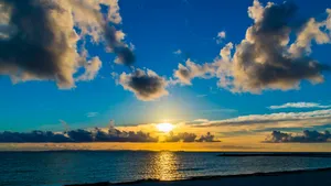 海边落日夕阳风景图_3