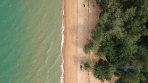 鸟瞰海岸线风景图片_2