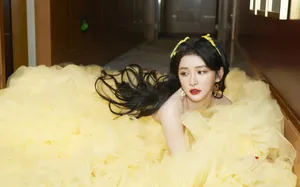 蔡卓宜淡黄长裙魅力性感图片写真_2