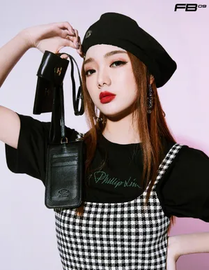 李紫婷格子裙清爽写真图片_1
