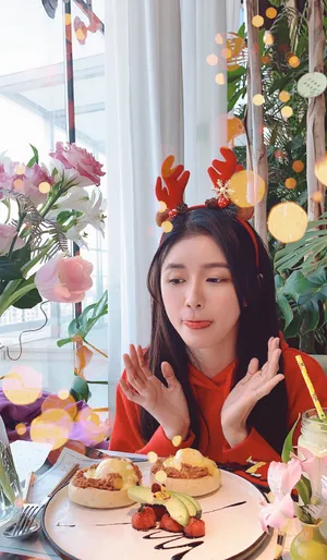 蔡卓宜圣诞节自拍照图片_6