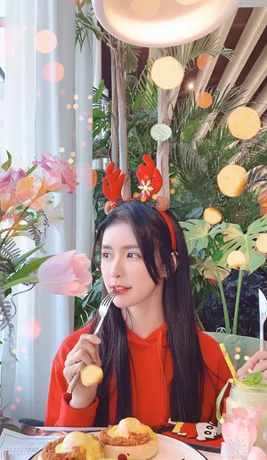 蔡卓宜圣诞节自拍照图片_8