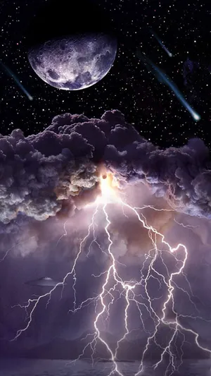 月亮小行星暴风云闪电