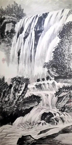 艺术墨水山水画