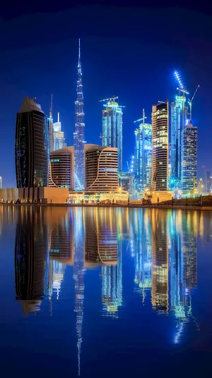 迪拜哈利法塔夜景