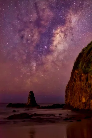 澳大利亚 海岸七星岩 银河 星星_1