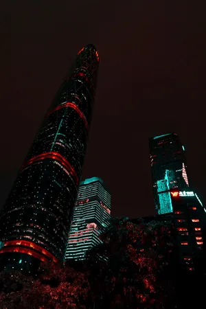 广州城市夜景摩天大楼