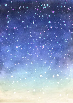 梦幻 童话 星空 星星插画_1