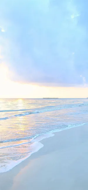 非常干净的海边沙滩唯美风景