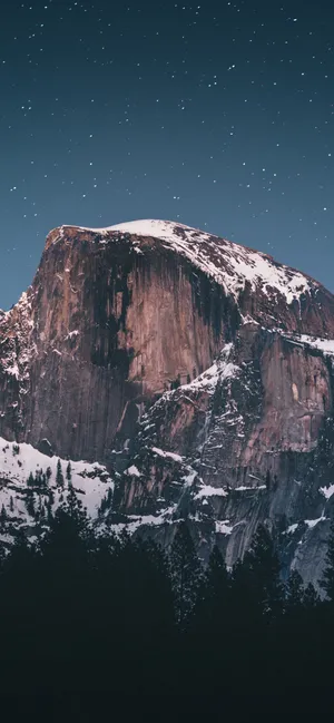 星空下的雪山风景锁屏壁纸图片_1