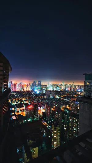 灯火璀璨的城市夜景高清