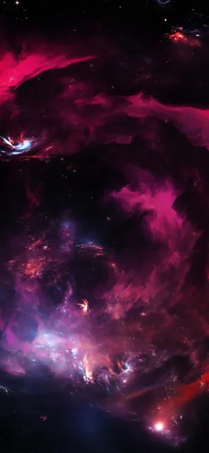 粉色的宇宙星辰炫丽手机背景图片