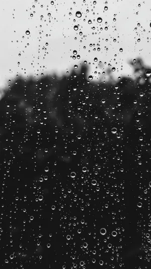 4K壁纸-玻璃上的雨滴