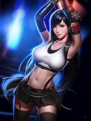 最终幻想7系列女主蒂法超短裙巨乳插画