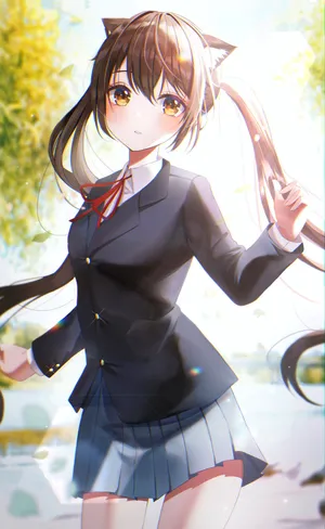 双马尾短裙小女孩