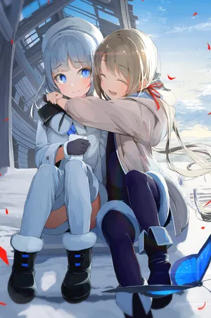 冬日 女孩 闺蜜_1