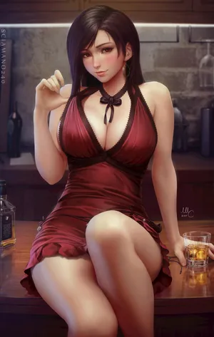 《最终幻想7》蒂法红色裙子