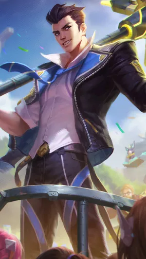 英雄联盟LOL未来守护者战斗学院杰斯皮肤原画