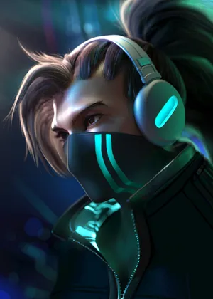 英雄联盟LOL真实伤害亚索3D插画yasuo