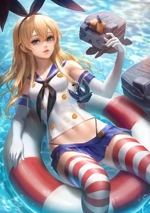 舰队Collection岛风少女水手服救生圈Shimakaze (Kantai Collecti