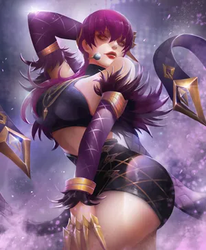 英雄联盟LOL痛苦之拥伊芙琳寡妇KDA女团 性感