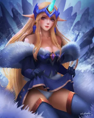 英雄联盟LOL插画众星之子冬境仙灵 索拉卡画风