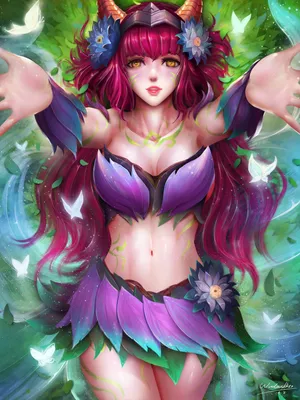 英雄联盟LOL插画九尾妖狐阿狸长者之森画风