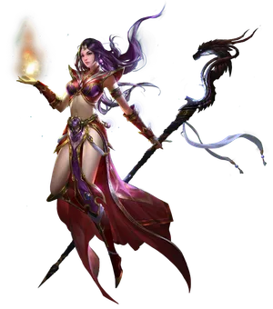 美女法师大长腿 法杖火球召唤术