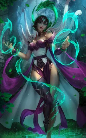 英雄联盟LOL卡尔玛天启者扇子妈唯美画风