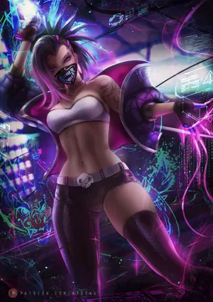 英雄联盟LOL暗影之拳阿卡丽 KDA 插画