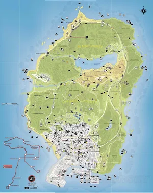 侠盗猎车手5GTA5路线图带标注_1