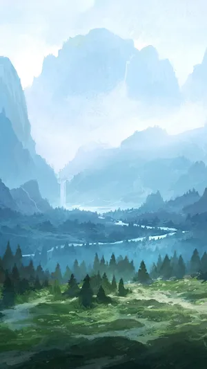 清新自然风光手绘插画_1