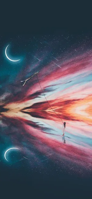 在宇宙星河中放风筝的人