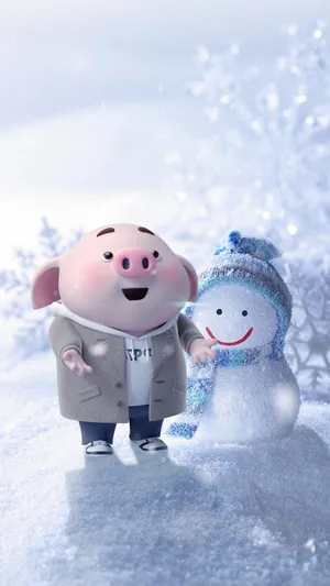 堆雪人的猪小屁