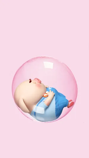 在泡泡里睡懒觉的猪小屁_1