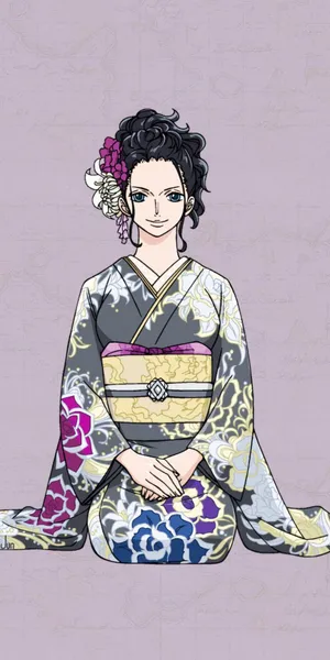 罗宾美丽和服气质插画_1