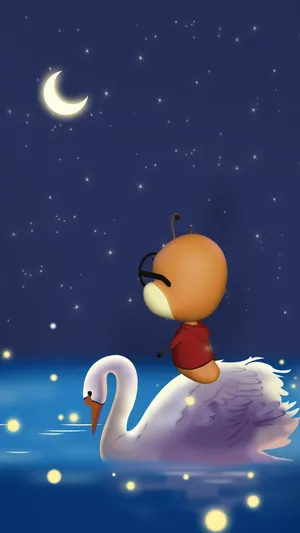 夜晚独自赏月的蚂赛克