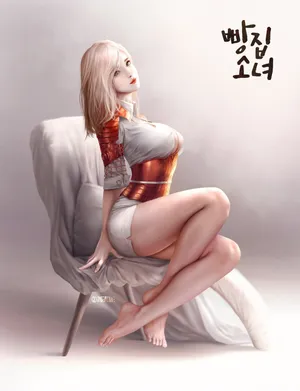 韩国风美女 插画_1