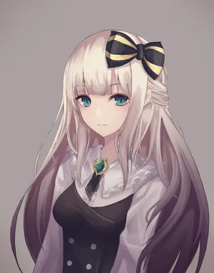 美少女 发卡 银发美女