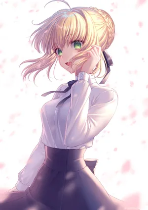 樱花观赏少女