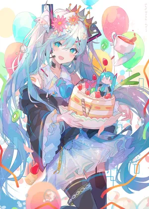 初音未来生日诞辰纪念插画