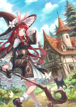 小女孩 发魔法 小猫咪_1