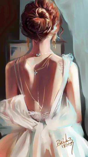 少女 唯美后背 后颈